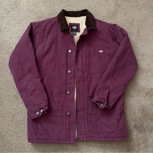 Dickies Maroon Jacket with Brown Collar